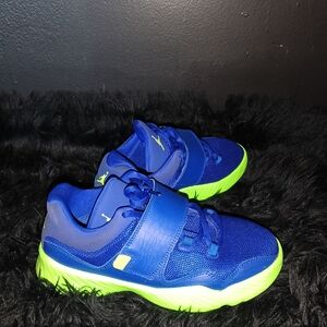 Kids Deep Purple and Neon Green Athletic Shoes
